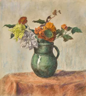 Fleurs dans un pot vert by Paul Ranson Oil Painting