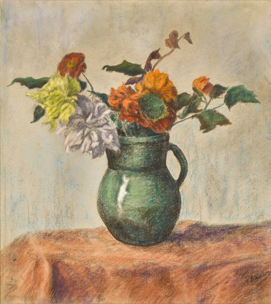 Fleurs dans un pot vert  by Paul Ranson - Hand-Painted Oil Painting Reproduction