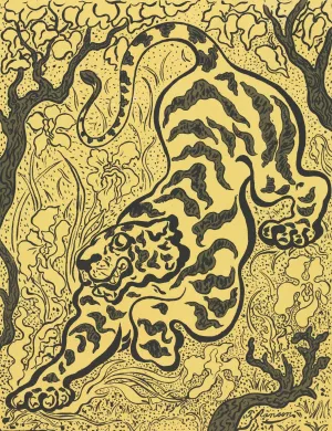 Tiger in the Jungle by Paul Ranson Oil Painting