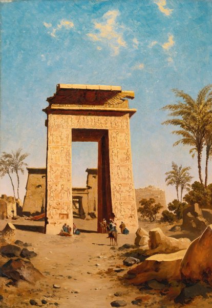 The South Gate, Karnak  by Paul Rudolf Linke - Hand-Painted Oil Painting Reproduction