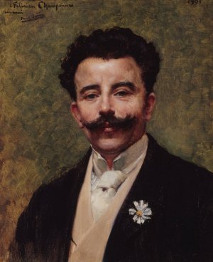 Portrait de Felicien Champsaur by Paul Sain Oil Painting