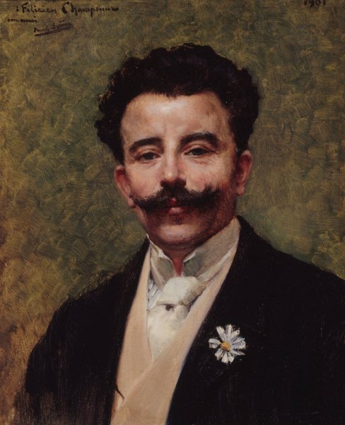 Portrait de Felicien Champsaur  by Paul Sain - Hand-Painted Oil Painting Reproduction