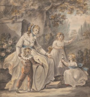 A Nurse with Three Children by Paul Sandby Oil Painting