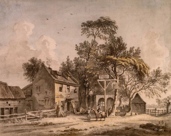 A Public House  by Paul Sandby - Hand-Painted Oil Painting Reproduction
