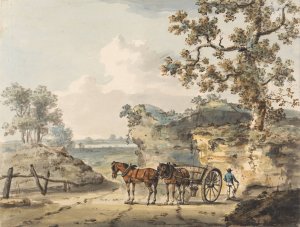 A Sandpit by Paul Sandby Oil Painting