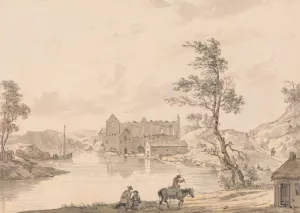 Askeaton Abbey near Limerick, Ireland on the River Deel Oil painting by Paul Sandby
