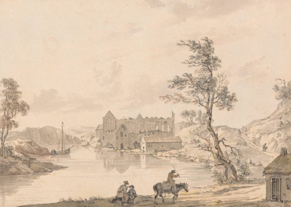 Askeaton Abbey near Limerick, Ireland on the River Deel by Paul Sandby - Hand-Painted Oil Painting Reproduction