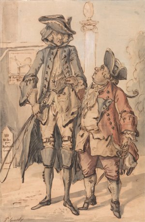 Caricature of George Bubb Dodington and Sir Thomas Robinson by Paul Sandby Oil Painting