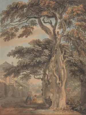 Couple in a Farmyard by Paul Sandby Oil Painting