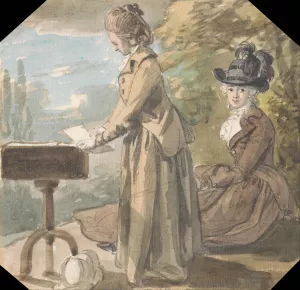 Lady Francis Scott and Lady Elliot by Paul Sandby Oil Painting