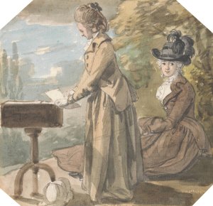 Lady Francis Scott and Lady Elliot by Paul Sandby Oil Painting