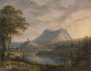 Landscape with a Lake by Paul Sandby Oil Painting