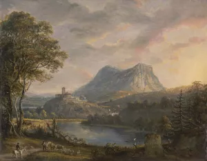 Landscape with a Lake by Paul Sandby Oil Painting