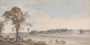 North West View of Wakefield Lodge in Whittlebury Forest, Northamptonshire by Paul Sandby Oil Painting