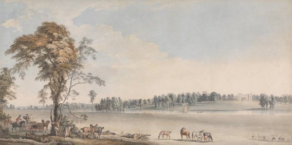 North West View of Wakefield Lodge in Whittlebury Forest, Northamptonshire  by Paul Sandby - Hand-Painted Oil Painting Reproduction