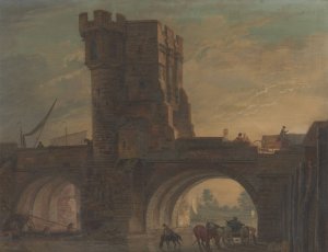 Old Bridge at Shrewsbury by Paul Sandby Oil Painting