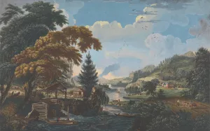 One of Six Remarkable Views in the Provinces of New York, New Jersey and Pennsylvania from SCENOGRAPHI AMERICANA by Paul Sandby Oil Painting