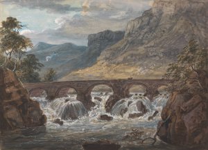Pont-y-Pier near Llanroost, Denbighshire by Paul Sandby Oil Painting