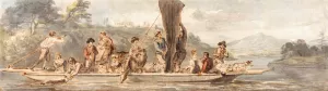 River Ferry with Many Passengers and Animals by Paul Sandby Oil Painting