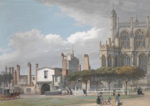 St. George's Chapel, Windsor, and the Entrance to the Singing Men's Cloister by Paul Sandby Oil Painting