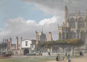 St. George's Chapel, Windsor, and the Entrance to the Singing Men's Cloister by Paul Sandby Oil Painting