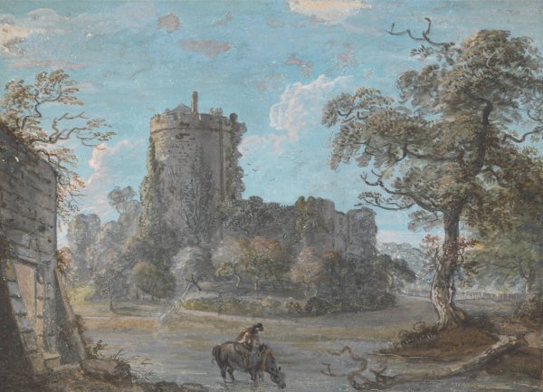 The Entrance to Chepstow Castle by Paul Sandby - Hand-Painted Oil Painting Reproduction