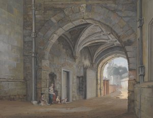 The Queen Elizabeth Gate by Paul Sandby Oil Painting