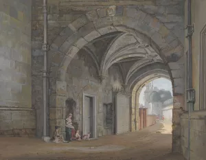 The Queen Elizabeth Gate by Paul Sandby Oil Painting