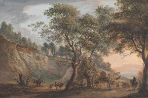 View at Charlton, Kent by Paul Sandby Oil Painting
