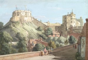 Windsor Castle- The Round Tower, Royal Court and Devil's Tower from the Black Rod by Paul Sandby Oil Painting