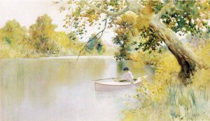 The North Elkhorn Mill Pond by Paul Sawyier Oil Painting