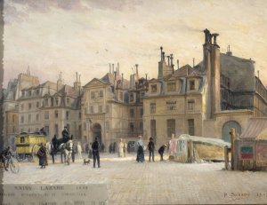 Facade de la prison Saint-Lazare, rue du faubourg Saint-Denis. by Paul Schaan Oil Painting