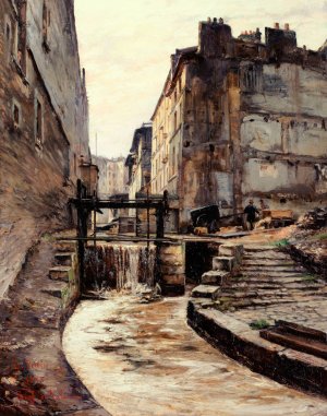 La Bievre au bief de la rue de Valence by Paul Schaan Oil Painting