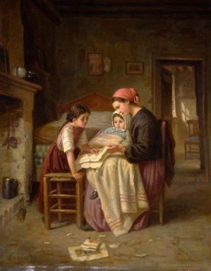 The Sick Child by Paul Seignac Oil Painting