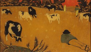 Breton panel with cows by Paul Serusier Oil Painting