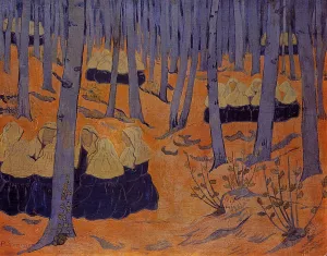 Breton Women, the Meeting in the Sacred Grove painting by Paul Serusier