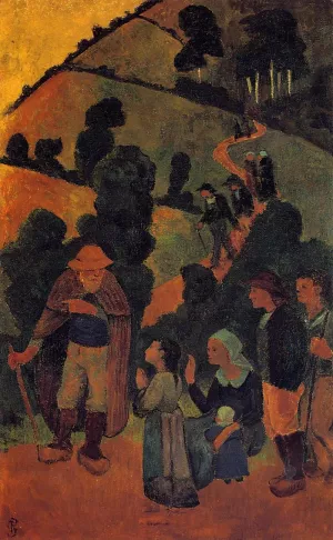 Bretons on a Path painting by Paul Serusier