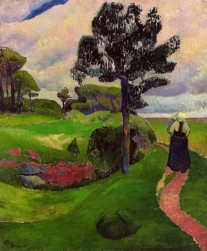 Mother and Child on a Breton Landscape painting by Paul Serusier