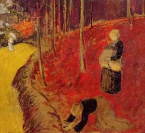 The Fern Harvesters in the Boid d'Amour at Pont Aven Oil painting by Paul Serusier
