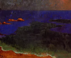 The Seat at Poldu: Sunset Oil painting by Paul Serusier