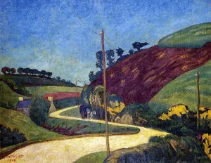 The Stagecoach Road in the Country with a Cart Oil painting by Paul Serusier