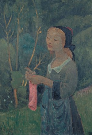 Tricoteuse au bas rose by Paul Serusier Oil Painting