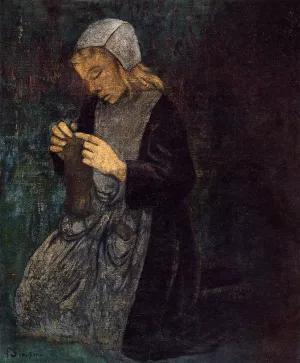 Young Breton also known as The Little Knitter by Paul Serusier Oil Painting