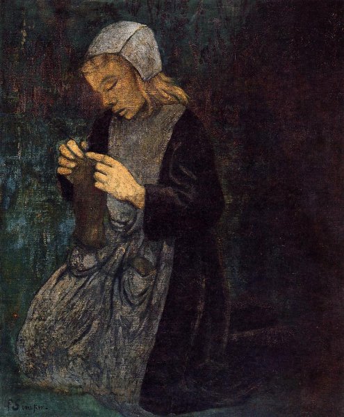 Main Product Photo of Young Breton also known as The Little Knitter Painting by Paul Serusier