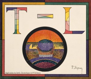 Application of Charles Henry's Chromatic Circle; Theatre-Libre playbill of January 31, 1889 by Paul Signac Oil Painting
