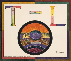 Application of Charles Henry's Chromatic Circle; Theatre-Libre playbill of January 31, 1889 by Paul Signac Oil Painting