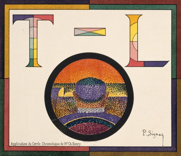 Application of Charles Henry's Chromatic Circle; Theatre-Libre playbill of January 31, 1889  by Paul Signac - Hand-Painted Oil Painting Reproduction