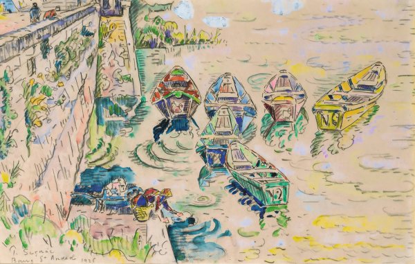 Bourg Saint-Andeo  by Paul Signac - Hand-Painted Oil Painting Reproduction