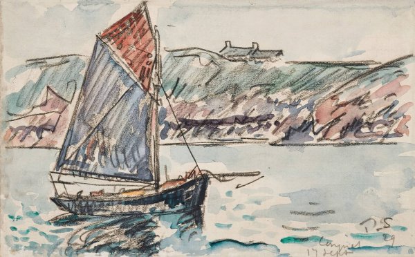 Conquet, Voilier  by Paul Signac - Hand-Painted Oil Painting Reproduction