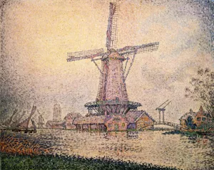 Dutch Mill at Edam by Paul Signac - Oil Painting Reproduction